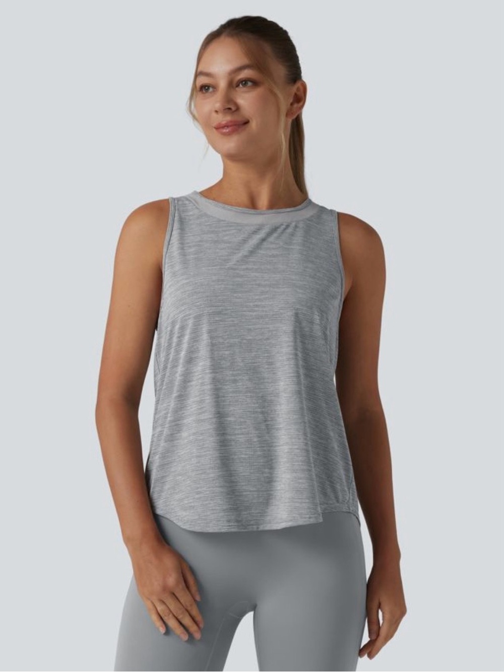 BNWT Contrast Mesh Curved Hem Running Tank Top
